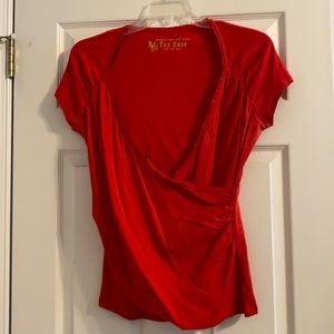 Red Victoria’s Secret faux wrap top
